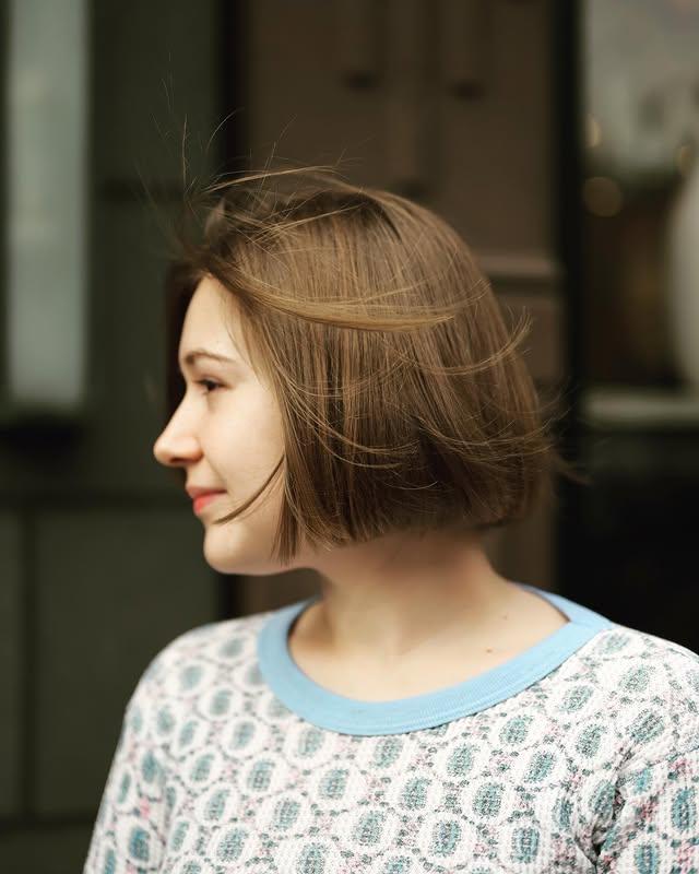 A short, straight blunt bob with a clean, modern edge. by Masa Kanai Salon