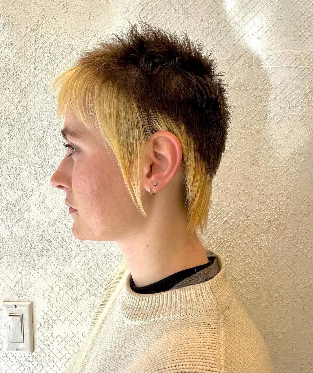 Edgy Blonde Mullet